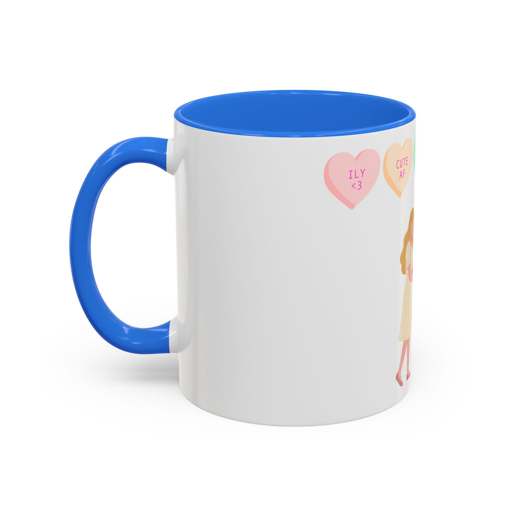 Engagement Proposal Coffee Mug — 'Be Mine' Conversation Hearts Valentine Romance Mug (11oz/15oz)